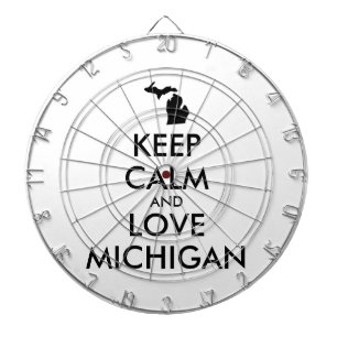Anpassade BEHÅLLA LUGN och KÄRLEK MICHIGAN Darttavla