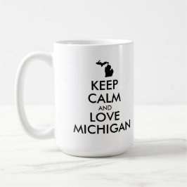 Anpassade BEHÅLLA LUGN och KÄRLEK MICHIGAN Kaffemugg