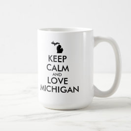 Anpassade BEHÅLLA LUGN och KÄRLEK MICHIGAN Kaffemugg