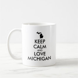 Anpassade BEHÅLLA LUGN och KÄRLEK MICHIGAN Kaffemugg