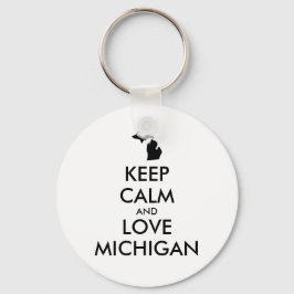 Anpassade BEHÅLLA LUGN och KÄRLEK MICHIGAN Nyckelring