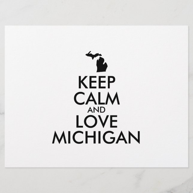 Anpassade BEHÅLLA LUGN och KÄRLEK MICHIGAN Reklamblad (Framsidan)