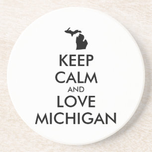 Anpassade BEHÅLLA LUGN och KÄRLEK MICHIGAN Underlägg Sandsten