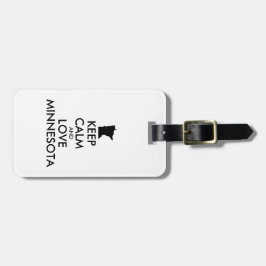 Anpassade BEHÅLLA LUGN och KÄRLEK MINNESOTA Bagagebricka