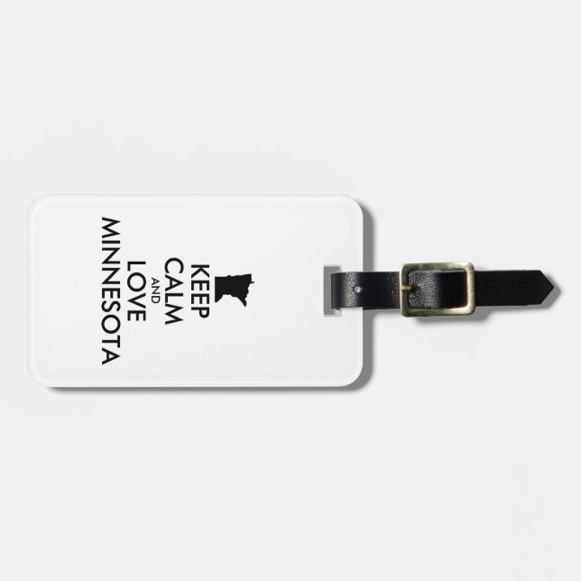 Anpassade BEHÅLLA LUGN och KÄRLEK MINNESOTA Bagagebricka (Horisontell Framsida)