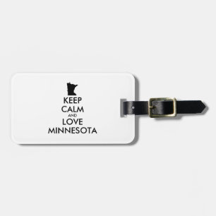 Anpassade BEHÅLLA LUGN och KÄRLEK MINNESOTA Bagagebricka