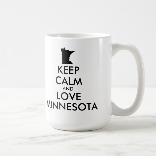 Anpassade BEHÅLLA LUGN och KÄRLEK MINNESOTA Kaffemugg (Höger)