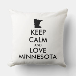 Anpassade BEHÅLLA LUGN och KÄRLEK MINNESOTA Kudde