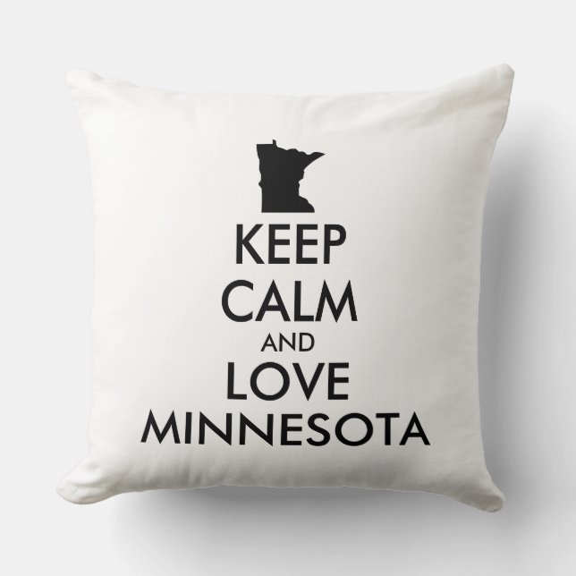 Anpassade BEHÅLLA LUGN och KÄRLEK MINNESOTA Kudde (Framsida)