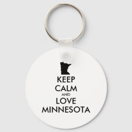 Anpassade BEHÅLLA LUGN och KÄRLEK MINNESOTA Nyckelring