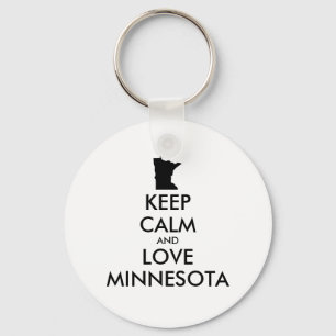 Anpassade BEHÅLLA LUGN och KÄRLEK MINNESOTA Nyckelring