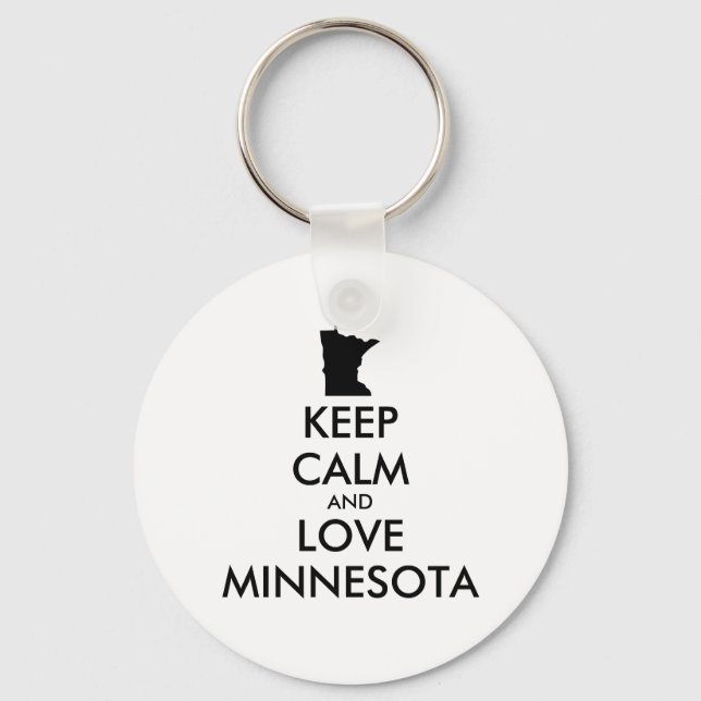 Anpassade BEHÅLLA LUGN och KÄRLEK MINNESOTA Nyckelring (Framsida)