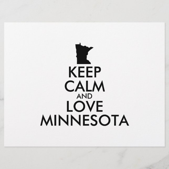 Anpassade BEHÅLLA LUGN och KÄRLEK MINNESOTA Reklamblad (Framsidan)
