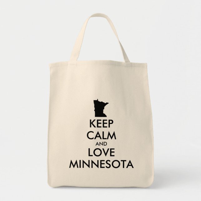 Anpassade BEHÅLLA LUGN och KÄRLEK MINNESOTA Tygkasse (Framsidan)