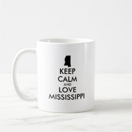 Anpassade BEHÅLLA LUGN och KÄRLEK MISSISSIPPI Kaffemugg