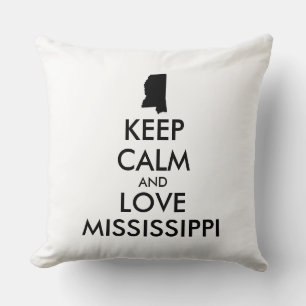 Anpassade BEHÅLLA LUGN och KÄRLEK MISSISSIPPI Kudde