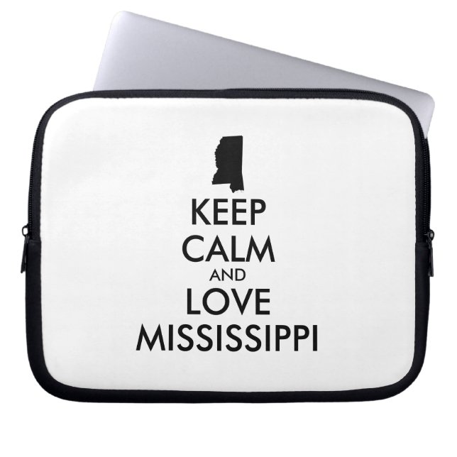 Anpassade BEHÅLLA LUGN och KÄRLEK MISSISSIPPI Laptop Sleeve (Framsidan)