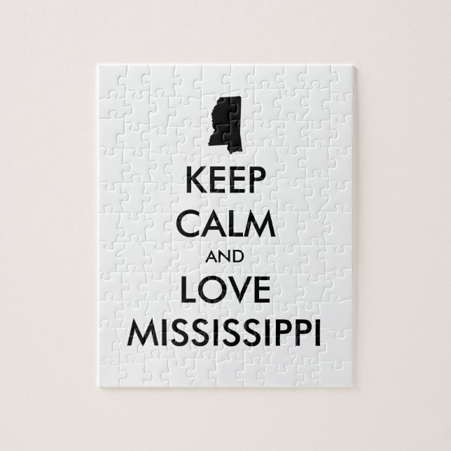 Anpassade BEHÅLLA LUGN och KÄRLEK MISSISSIPPI Pussel (Vertikal)