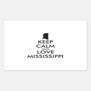 Anpassade BEHÅLLA LUGN och KÄRLEK MISSISSIPPI Rektangulärt Klistermärke