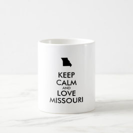 Anpassade BEHÅLLA LUGN och KÄRLEK MISSOURI Kaffemugg