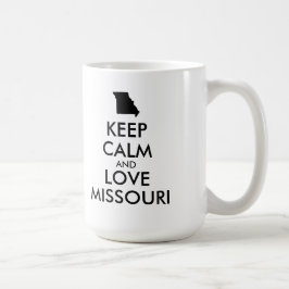 Anpassade BEHÅLLA LUGN och KÄRLEK MISSOURI Kaffemugg