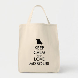 Anpassade BEHÅLLA LUGN och KÄRLEK MISSOURI Tygkasse