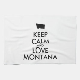 Anpassade BEHÅLLA LUGN och KÄRLEK MONTANA Kökshandduk
