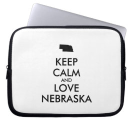 Anpassade BEHÅLLA LUGN och KÄRLEK NEBRASKA Laptop Sleeve