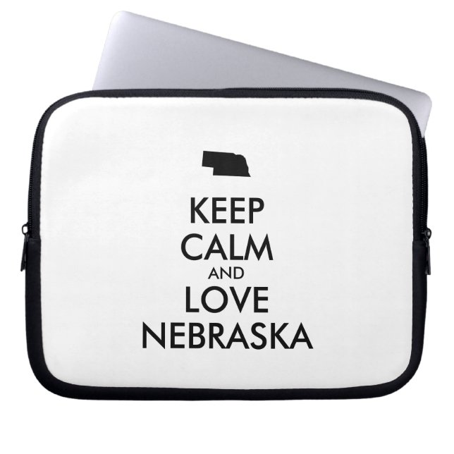 Anpassade BEHÅLLA LUGN och KÄRLEK NEBRASKA Laptop Sleeve (Framsidan)