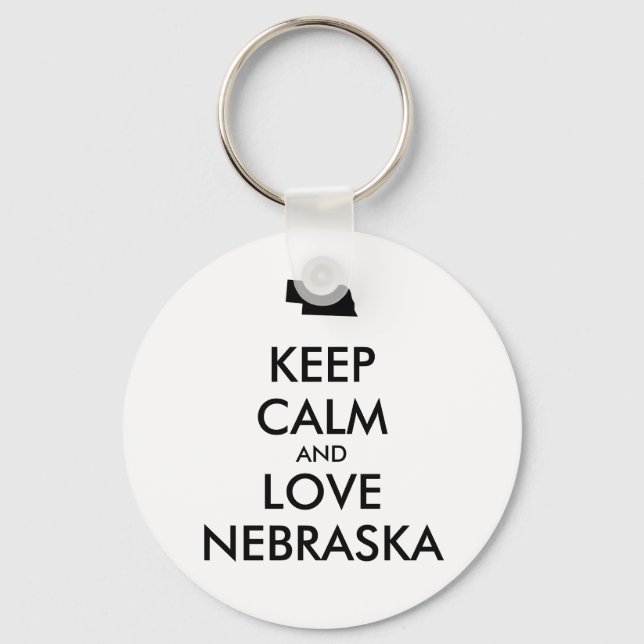 Anpassade BEHÅLLA LUGN och KÄRLEK NEBRASKA Nyckelring (Framsida)