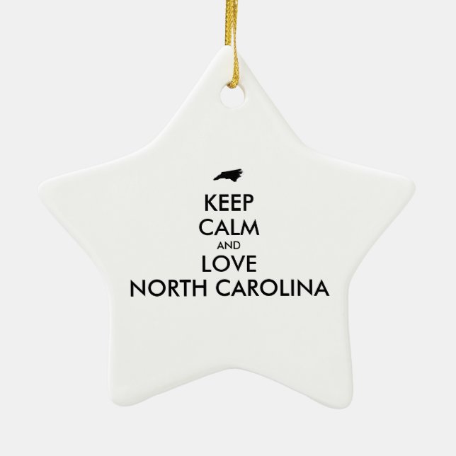 Anpassade BEHÅLLA LUGN och KÄRLEK NORTH CAROLINA Julgransprydnad Keramik (Baksidan)