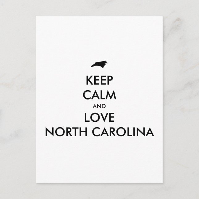 Anpassade BEHÅLLA LUGN och KÄRLEK NORTH CAROLINA Vykort (Framsida)