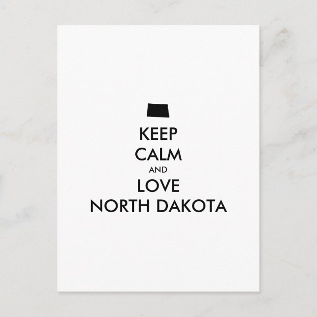 Anpassade BEHÅLLA LUGN och KÄRLEK NORTH DAKOTA Vykort (Framsida)