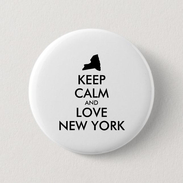 Anpassade BEHÅLLA LUGN och KÄRLEK NY YORK Knapp (Framsida)
