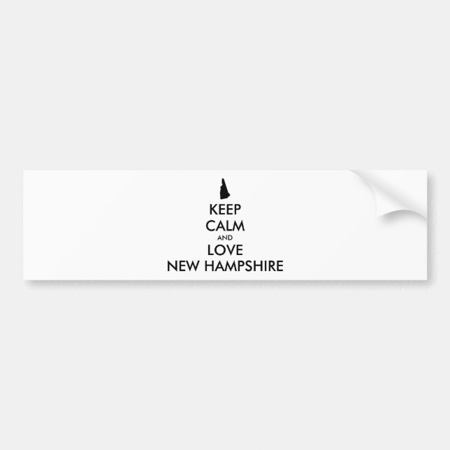 Anpassade BEHÅLLA LUGN och KÄRLEK NYA HAMPSHIRE Bildekal (Framsidan)