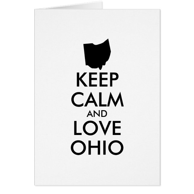Anpassade BEHÅLLA LUGN och KÄRLEK OHIO Hälsningskort (Framsidan)