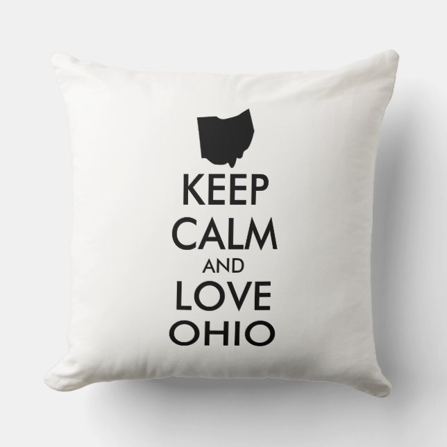 Anpassade BEHÅLLA LUGN och KÄRLEK OHIO Kudde (Framsida)