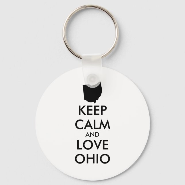 Anpassade BEHÅLLA LUGN och KÄRLEK OHIO Nyckelring (Framsida)