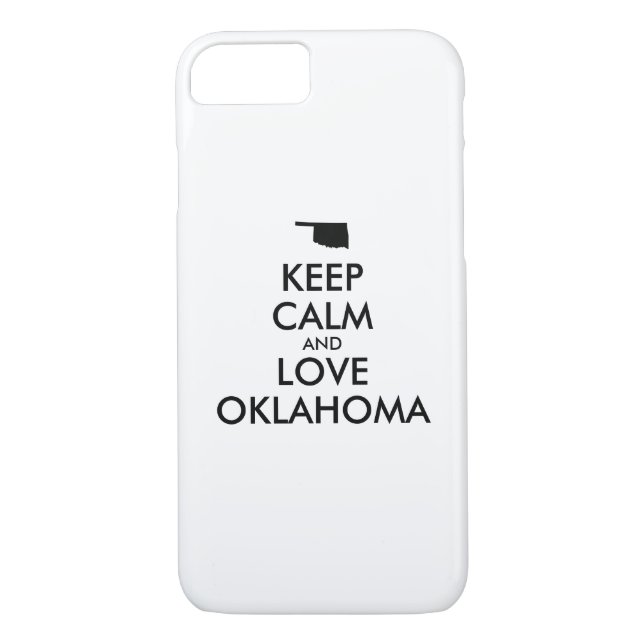 Anpassade BEHÅLLA LUGN och KÄRLEK OKLAHOMA Case-Mate iPhone Skal (Baksida)