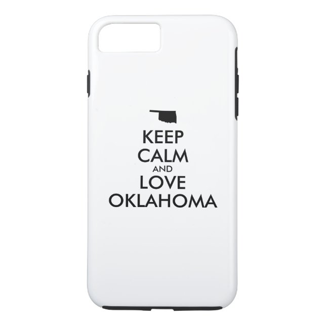 Anpassade BEHÅLLA LUGN och KÄRLEK OKLAHOMA Case-Mate iPhone Skal (Baksida)