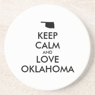 Anpassade BEHÅLLA LUGN och KÄRLEK OKLAHOMA Underlägg Sandsten