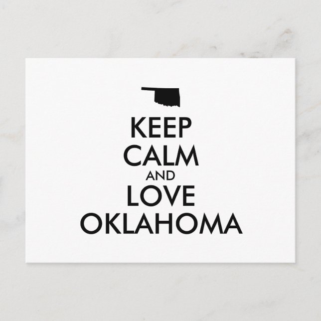 Anpassade BEHÅLLA LUGN och KÄRLEK OKLAHOMA Vykort (Framsida)