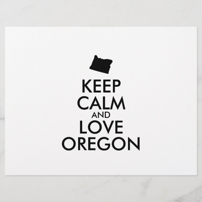 Anpassade BEHÅLLA LUGN och KÄRLEK OREGON Reklamblad (Framsidan)