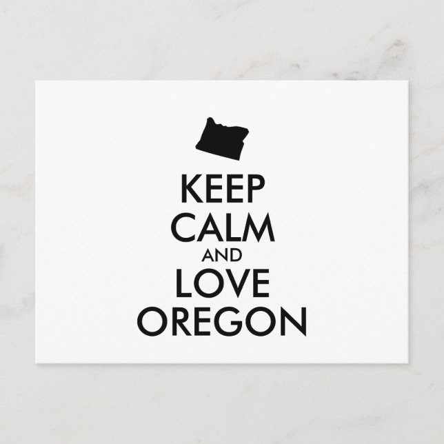Anpassade BEHÅLLA LUGN och KÄRLEK OREGON Vykort (Framsida)