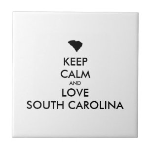 Anpassade BEHÅLLA LUGN och KÄRLEK SOUTH CAROLINA Kakelplatta