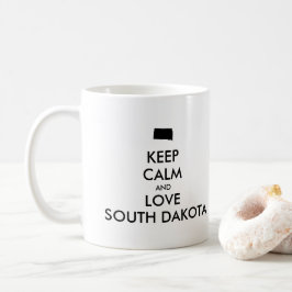 Anpassade BEHÅLLA LUGN och KÄRLEK SOUTH DAKOTA Kaffemugg