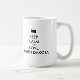 Anpassade BEHÅLLA LUGN och KÄRLEK SOUTH DAKOTA Kaffemugg