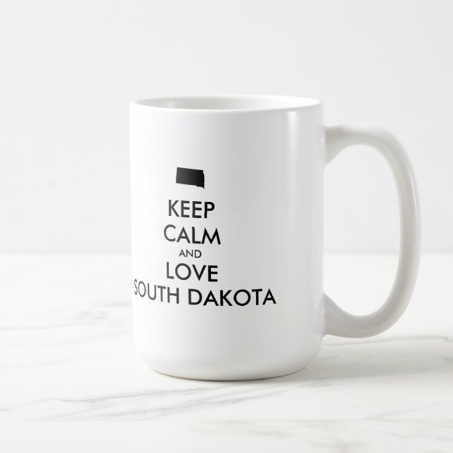 Anpassade BEHÅLLA LUGN och KÄRLEK SOUTH DAKOTA Kaffemugg (Höger)