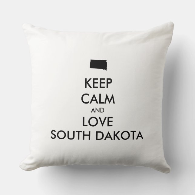 Anpassade BEHÅLLA LUGN och KÄRLEK SOUTH DAKOTA Kudde (Framsida)