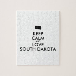 Anpassade BEHÅLLA LUGN och KÄRLEK SOUTH DAKOTA Pussel